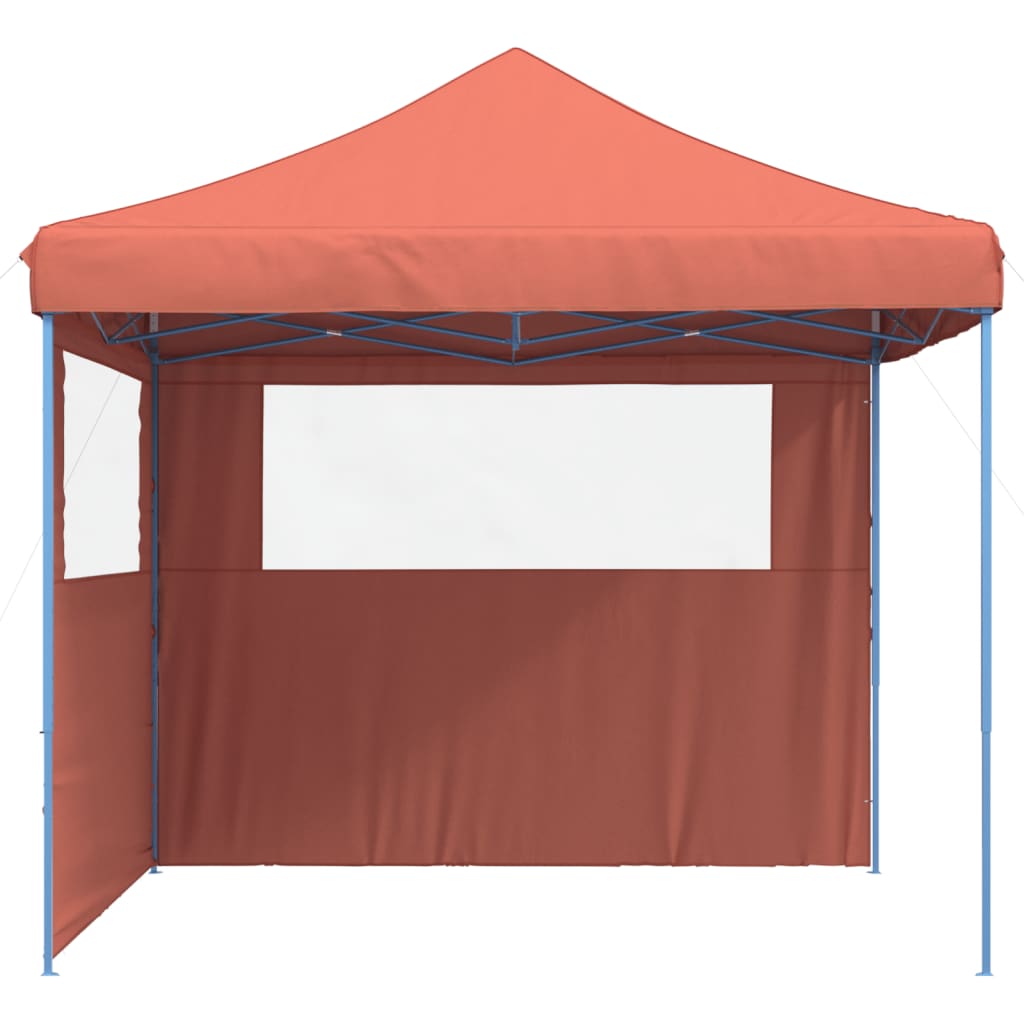 Pop-up pieghevole Vidaxl PartyTent con 2 pareti laterali color terracotta