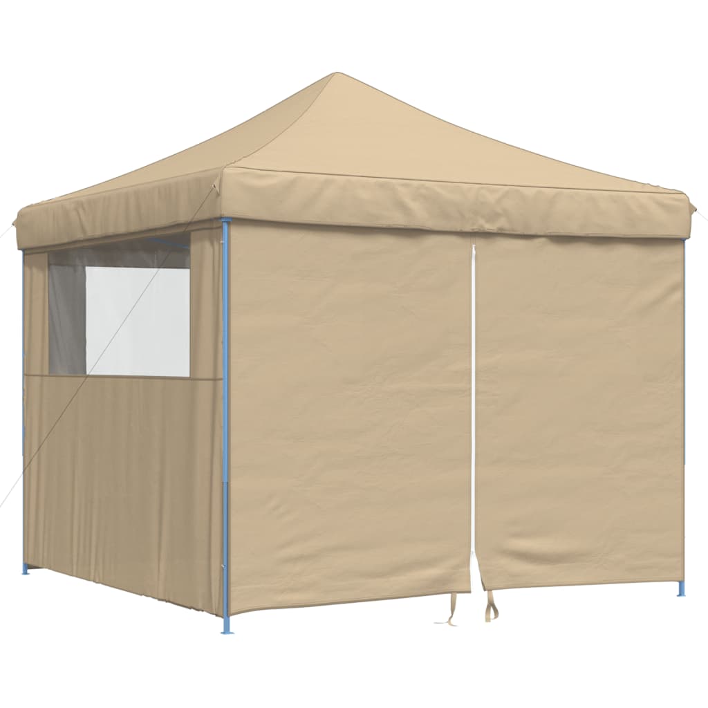 Pop-up pieghevole Vidaxl PartyTent con 4 pareti laterali beige