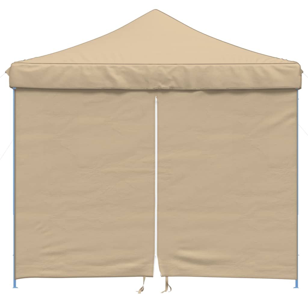 Vidaxl PartyTent fällbar pop-up med 4 sidoväggar beige