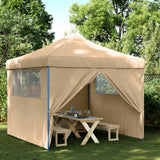 Vidaxl PartyTent Polable Polable avec 4 murs latéraux beige