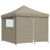 Vidaxl Partytent Foldable Pop-up with 4 side walls Taupe