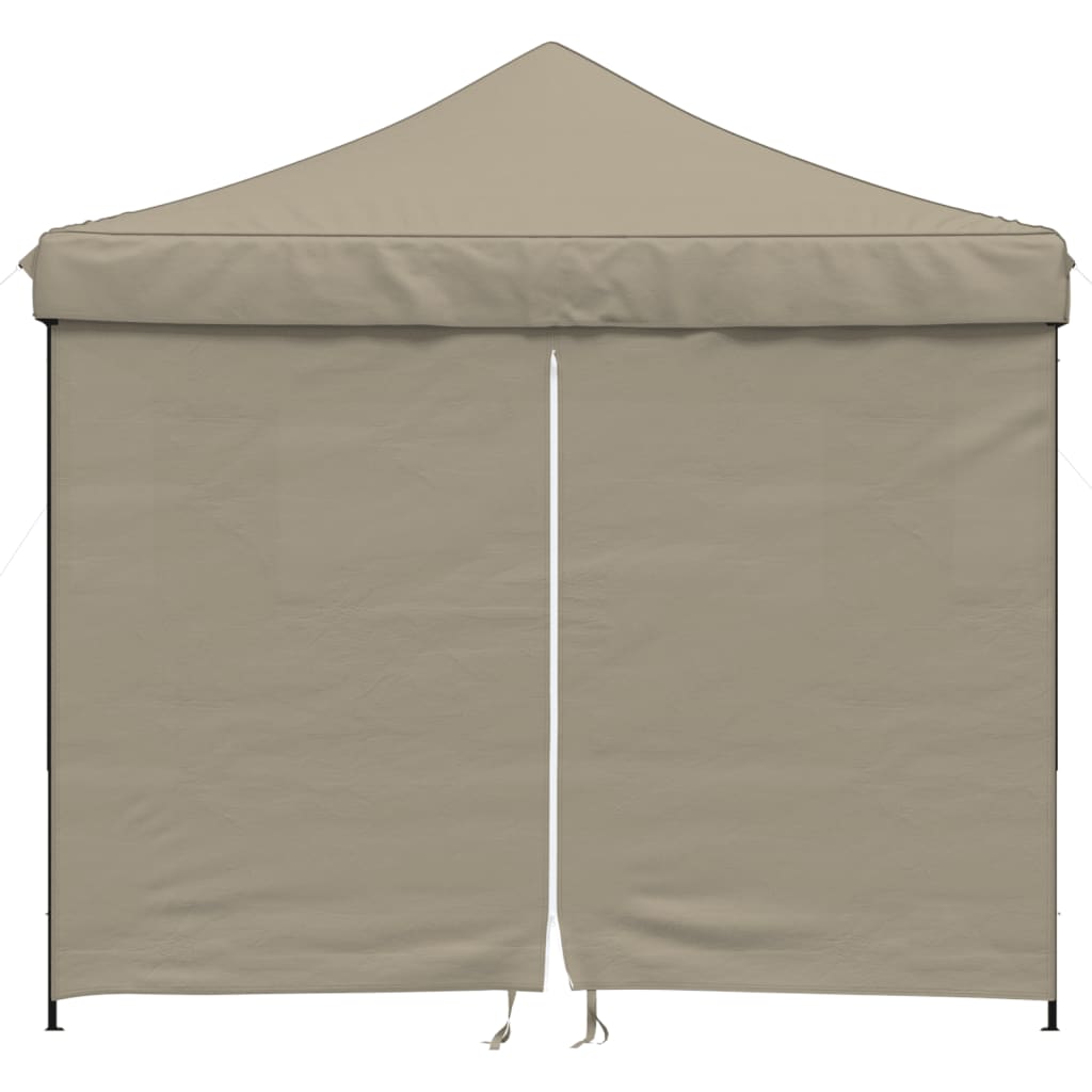 Vidaxl PartyTent sammenleggbar pop-up med 4 sidevegger taupe