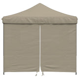 Vidaxl Partytent Foldable Pop-up with 4 side walls Taupe