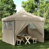 Vidaxl Partytent Foldable Pop-up with 4 side walls Taupe