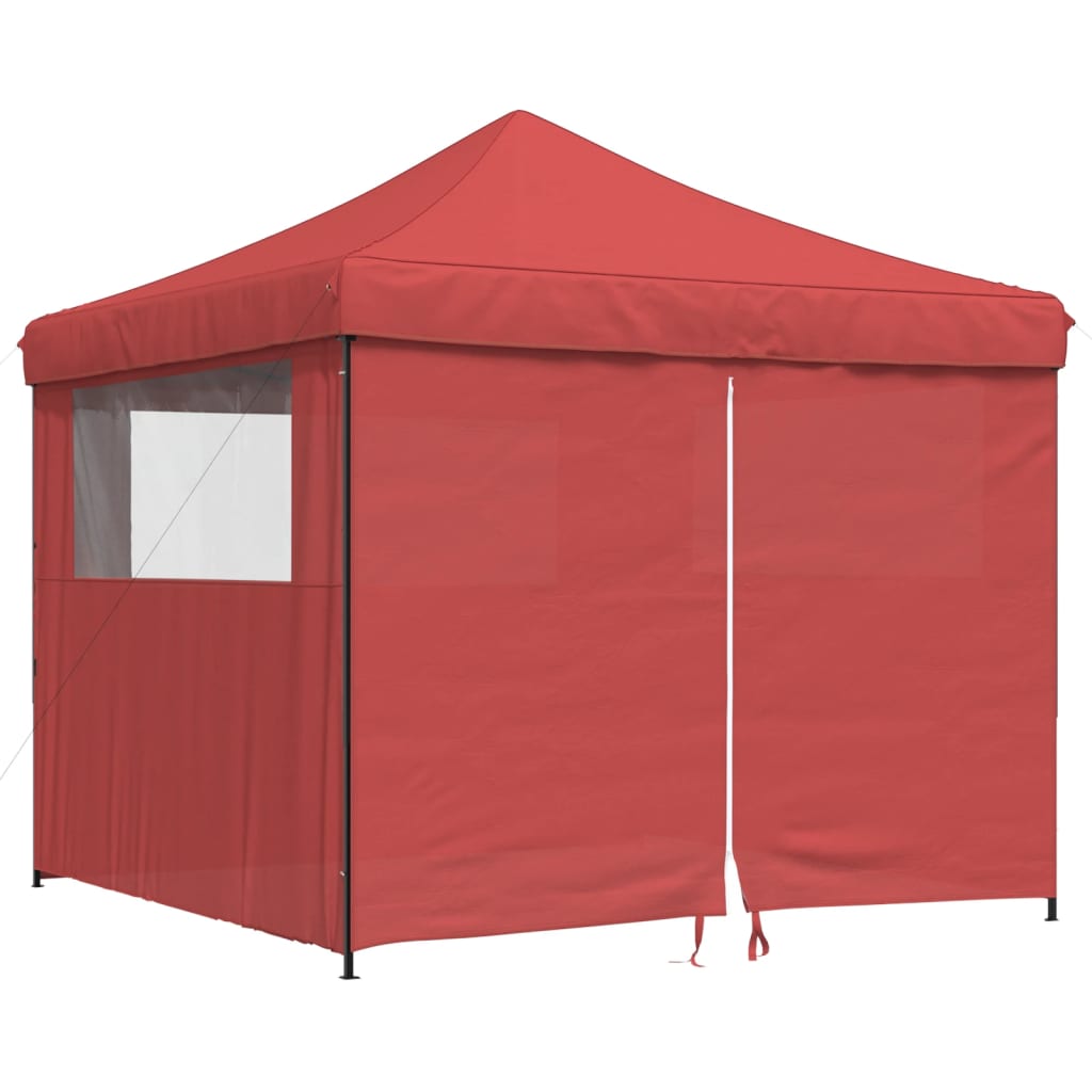 Vidaxl Partytent zložljivo pojavno okno s 4 stranskimi stenami Bordeaux Red