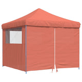 Vidaxl PartyTent Plegable plegable con 4 paredes laterales de color terracota