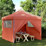 Vidaxl Partytent Foldable Pop-Up with 4 side walls Terracotta-colored