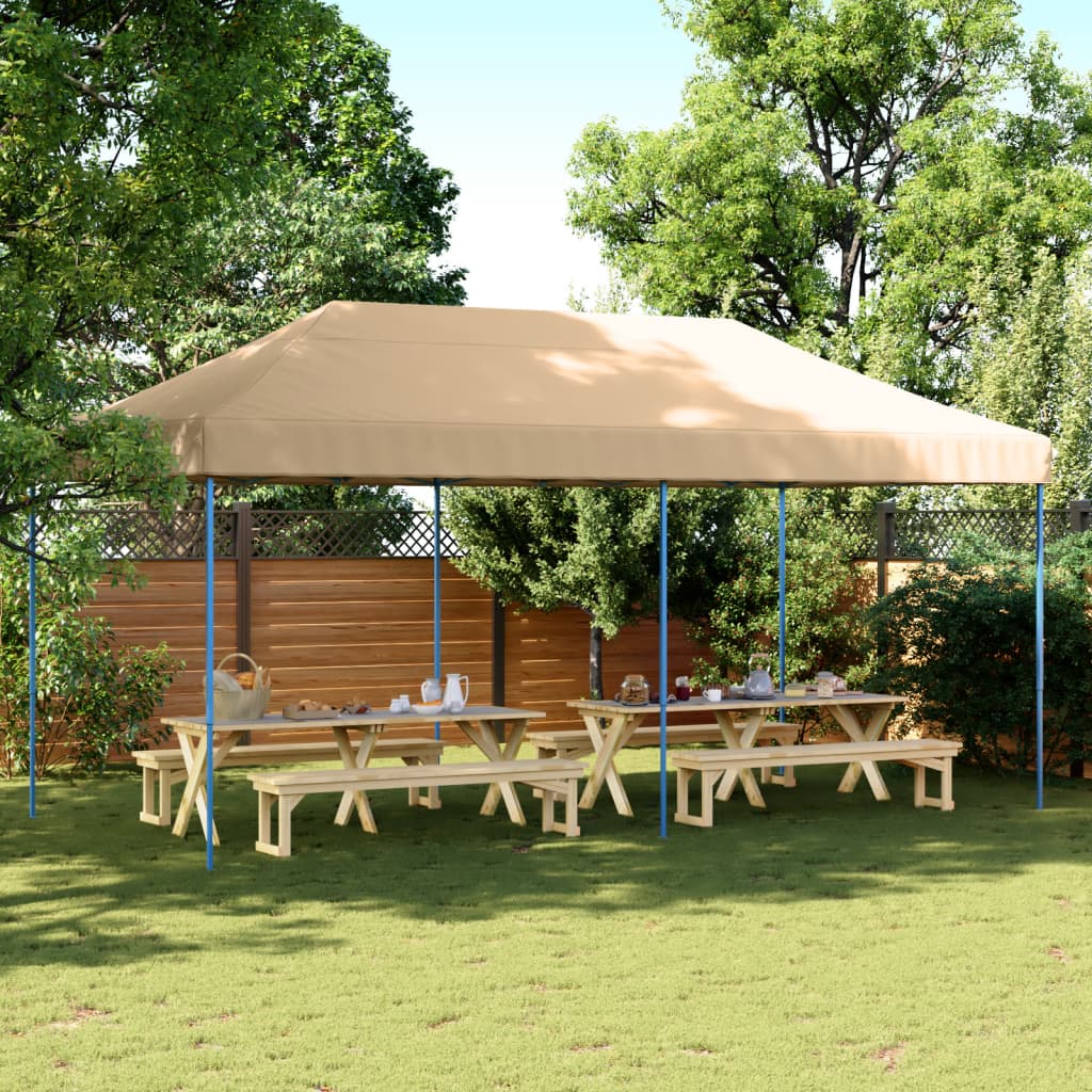 Vidaxl Partyentalt flappbar Pop-up 580x292x315 cm Bige