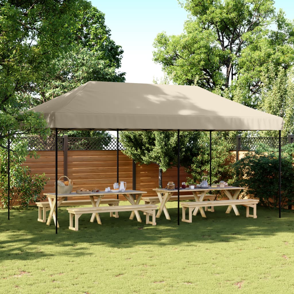 Vidaxl PartyTent sammenleggbar pop-up 580x292x315 cm taupe