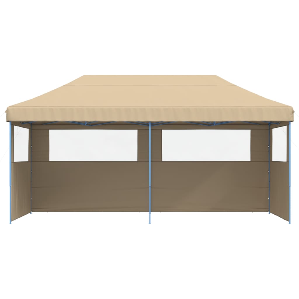 Vidaxl PartyTent Polable Polable avec 3 murs latéraux beige