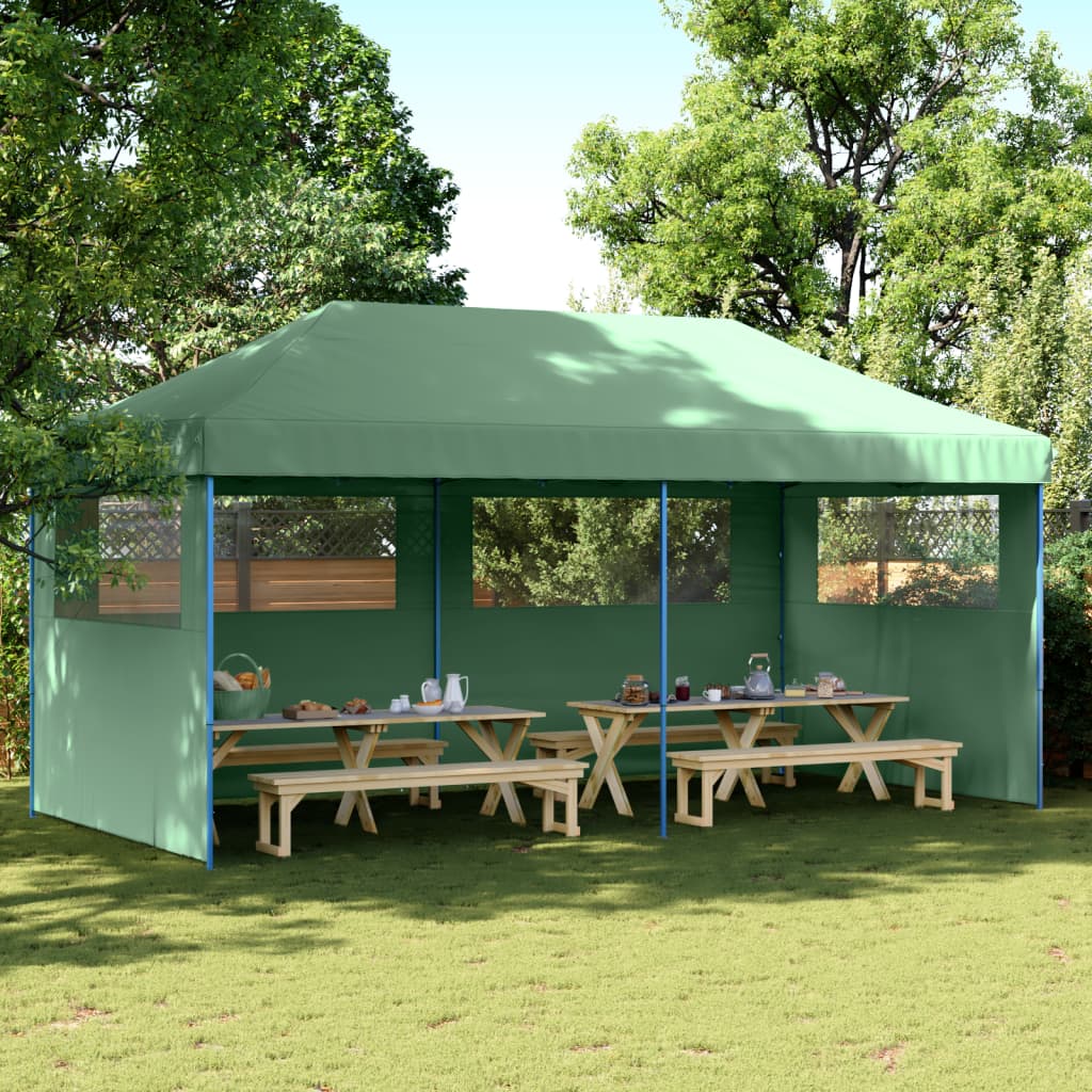 Vidaxl Partytent Foldable Pop-Up With 3 Side Walls Green