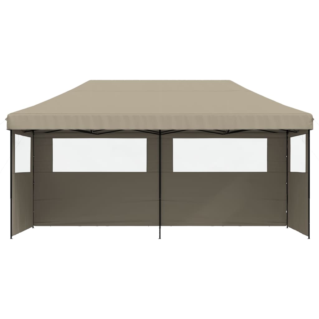 Pop-up pieghevole Vidaxl PartyTent con 3 pareti laterali taupe