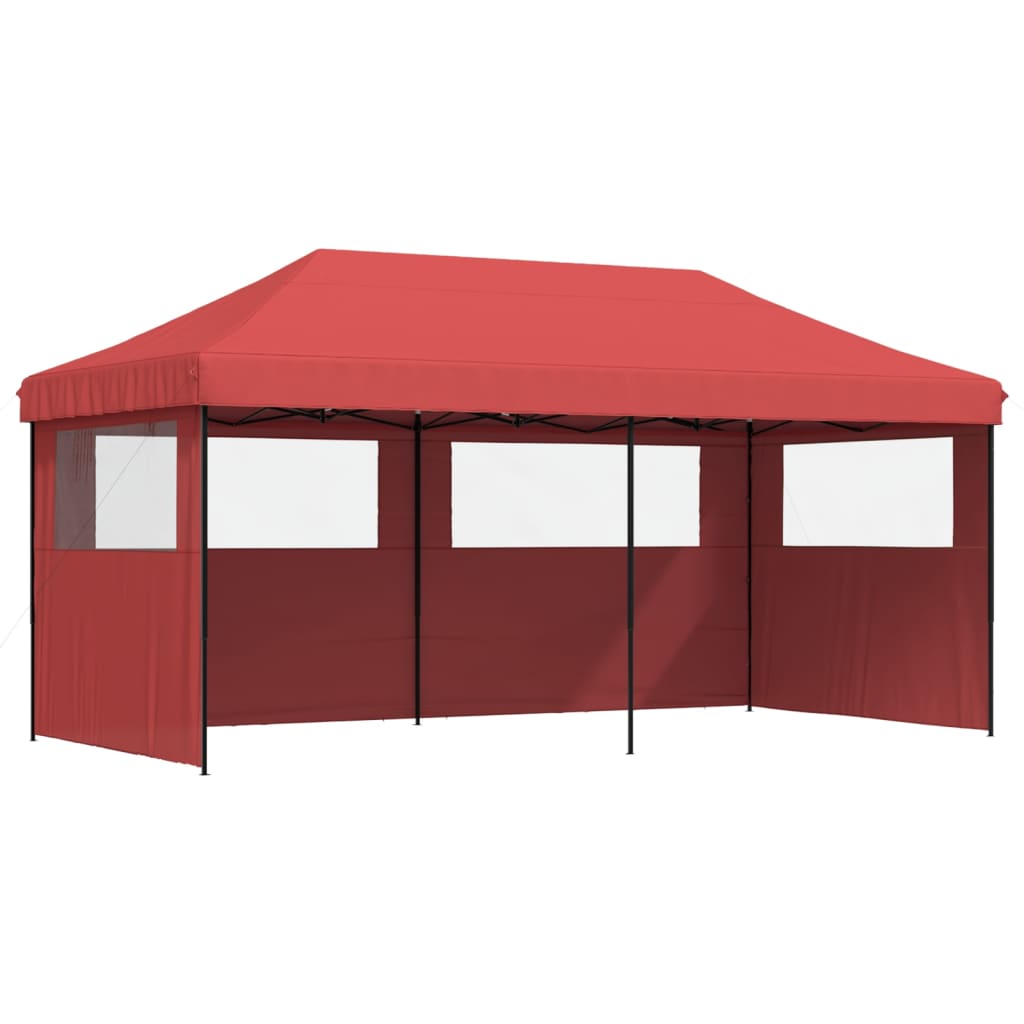 Pop-up pieghevole Vidaxl PartyTent con 3 pareti laterali Bordeaux rosso