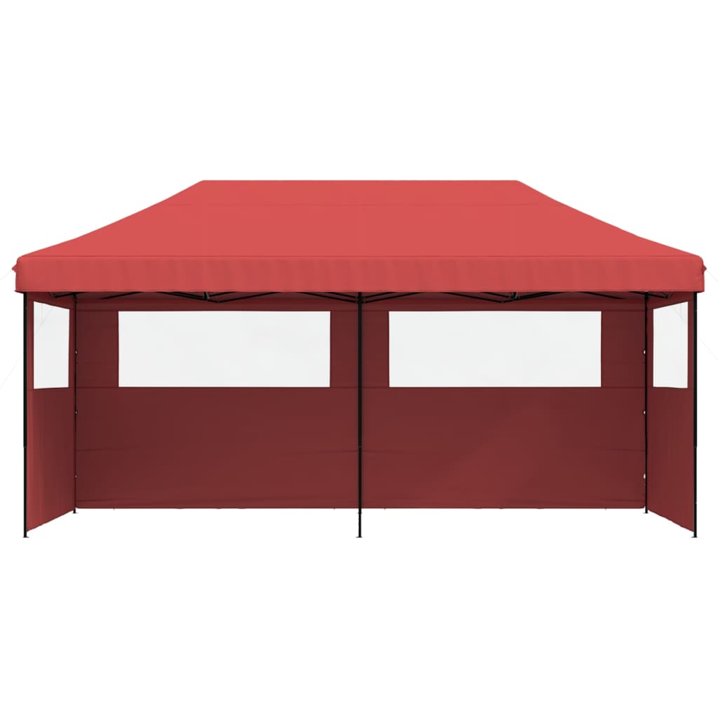 Pop-up pieghevole Vidaxl PartyTent con 3 pareti laterali Bordeaux rosso