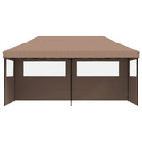 Vidaxl Partytent Foldable Pop-Up With 3 Side Walls Brown