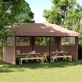 Vidaxl PartyTent Plegable plegable con 3 paredes laterales Brown