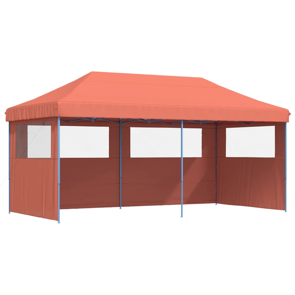 Vidaxl PartyTent sammenleggbar pop-up med 3 sidevegg Terracotta-farget