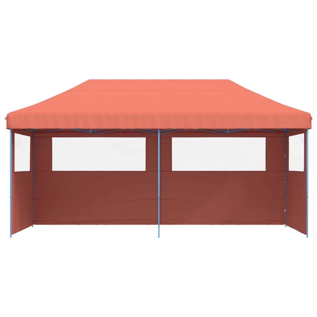 Vidaxl Partytent Foldable Pop-Up with 3 side walls Terracotta-colored