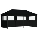 Vidaxl Partytent Foldable Pop-Up With 3 Side Walls Black