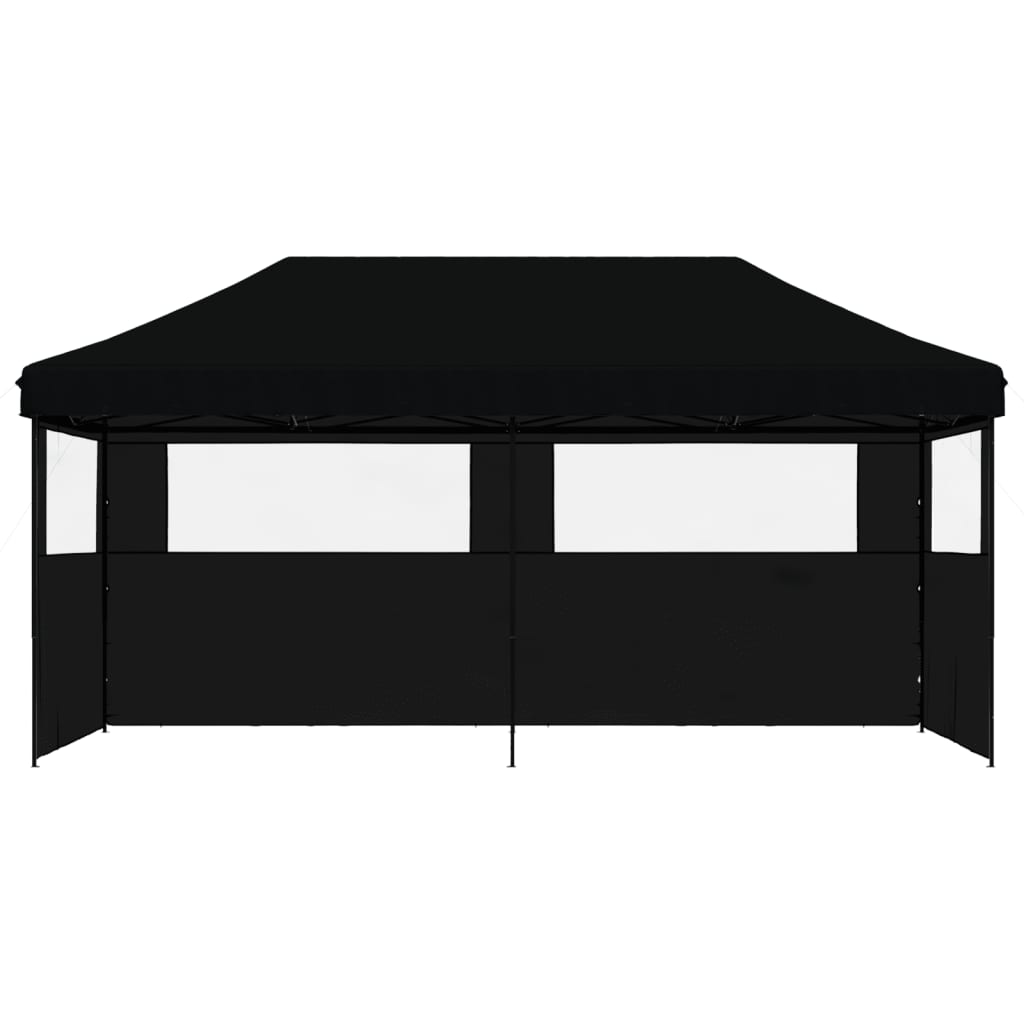 Vidaxl PartyTent sammenleggbar pop-up med 3 sidevegger svart