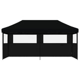 Vidaxl PartyTent Plegable plegable con 3 paredes laterales negros