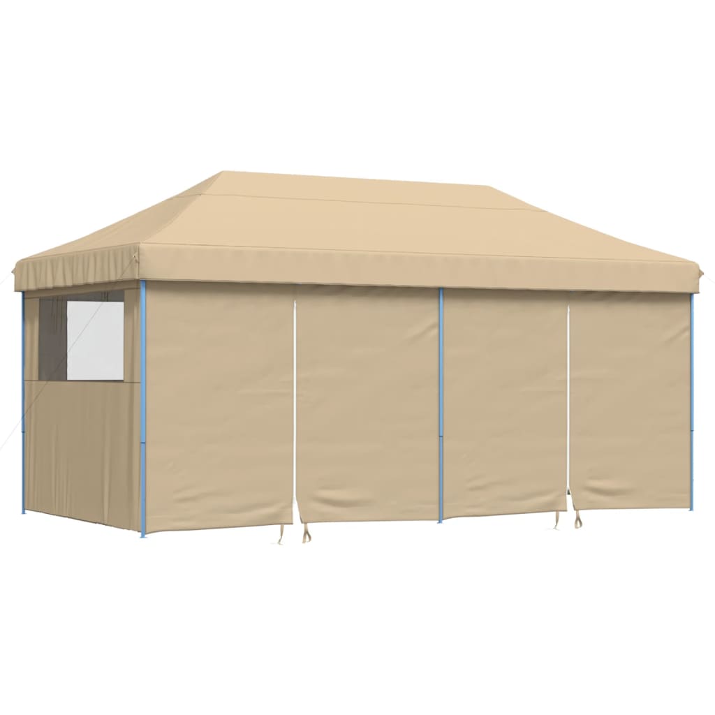 Pop-up pieghevole Vidaxl PartyTent con 4 pareti laterali beige