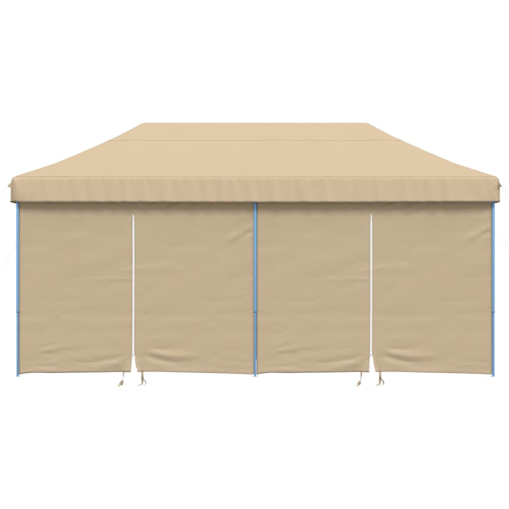 Vidaxl PartyTent sammenleggbar pop-up med 4 sidevegger beige