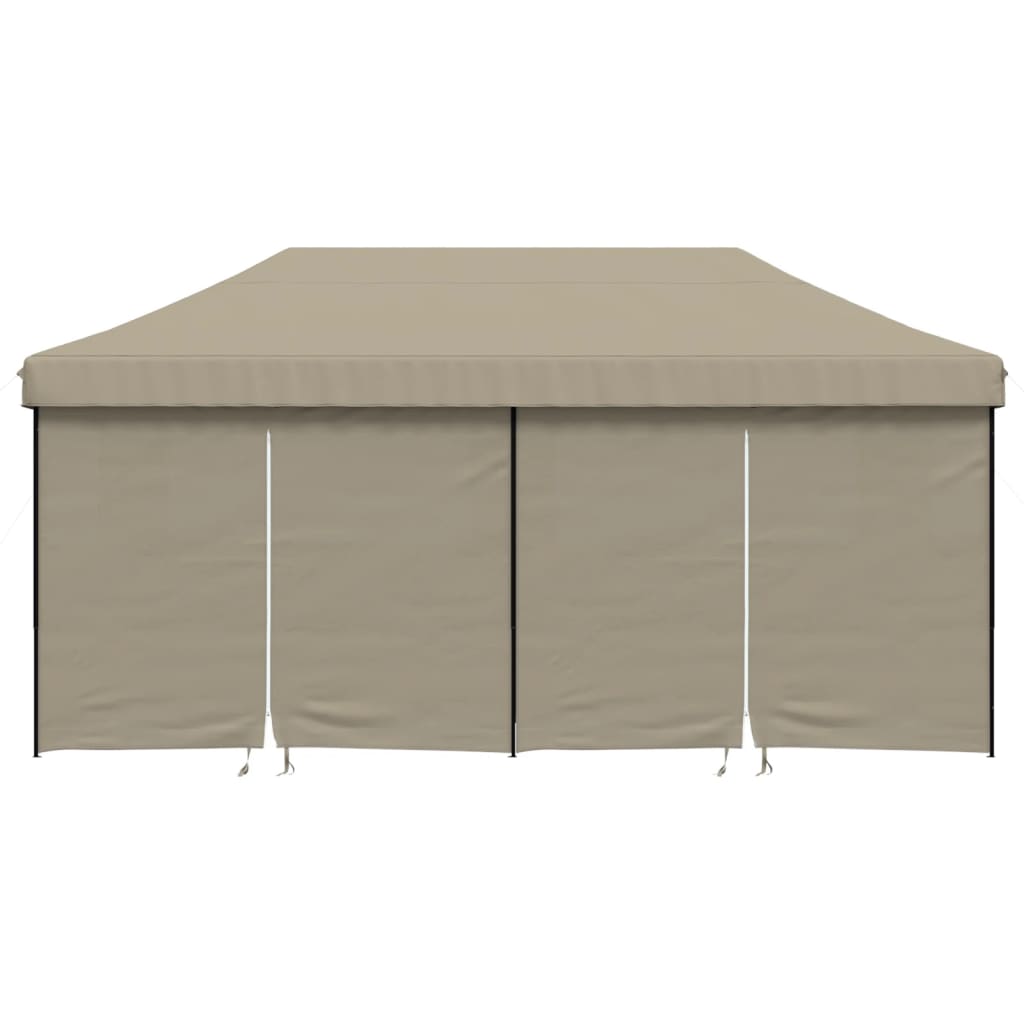 Pop-up pieghevole Vidaxl PartyTent con 4 pareti laterali taupe