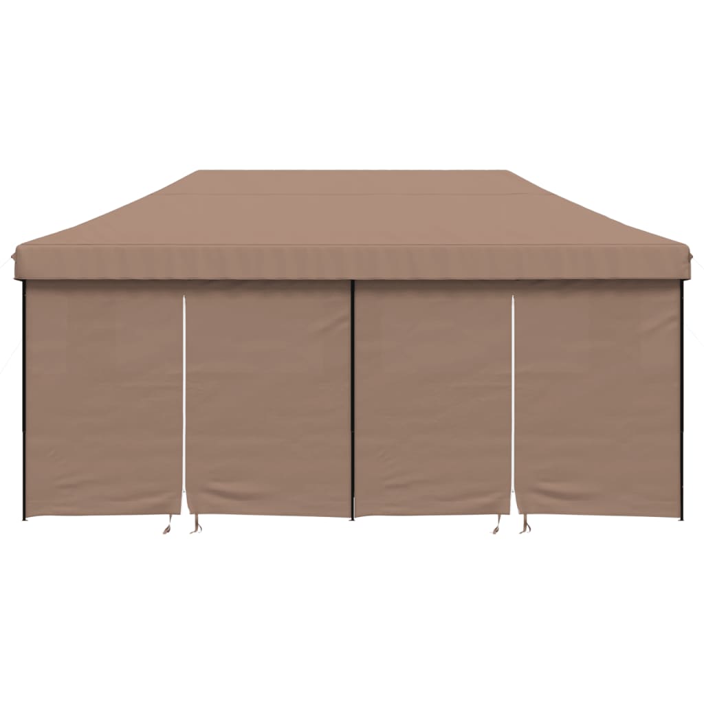 Vidaxl PartyTent Plegable plegable con 4 paredes laterales Brown