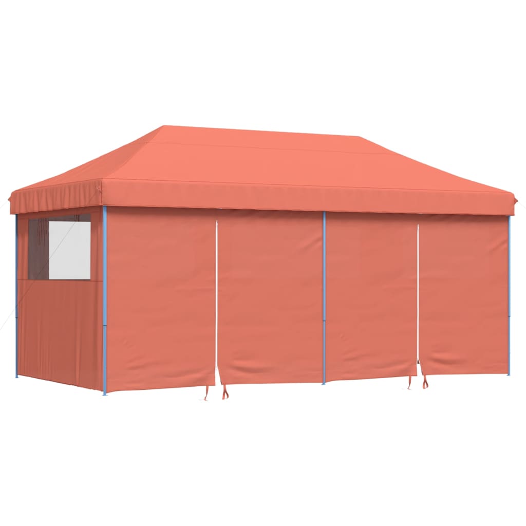 Vidaxl PartyTent sammenleggbar pop-up med 4 sidevegg Terracotta-farget