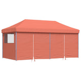 Vidaxl PartyTent Plegable plegable con 4 paredes laterales de color terracota