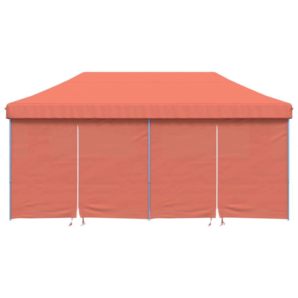 Vidaxl PartyTent sammenleggbar pop-up med 4 sidevegg Terracotta-farget