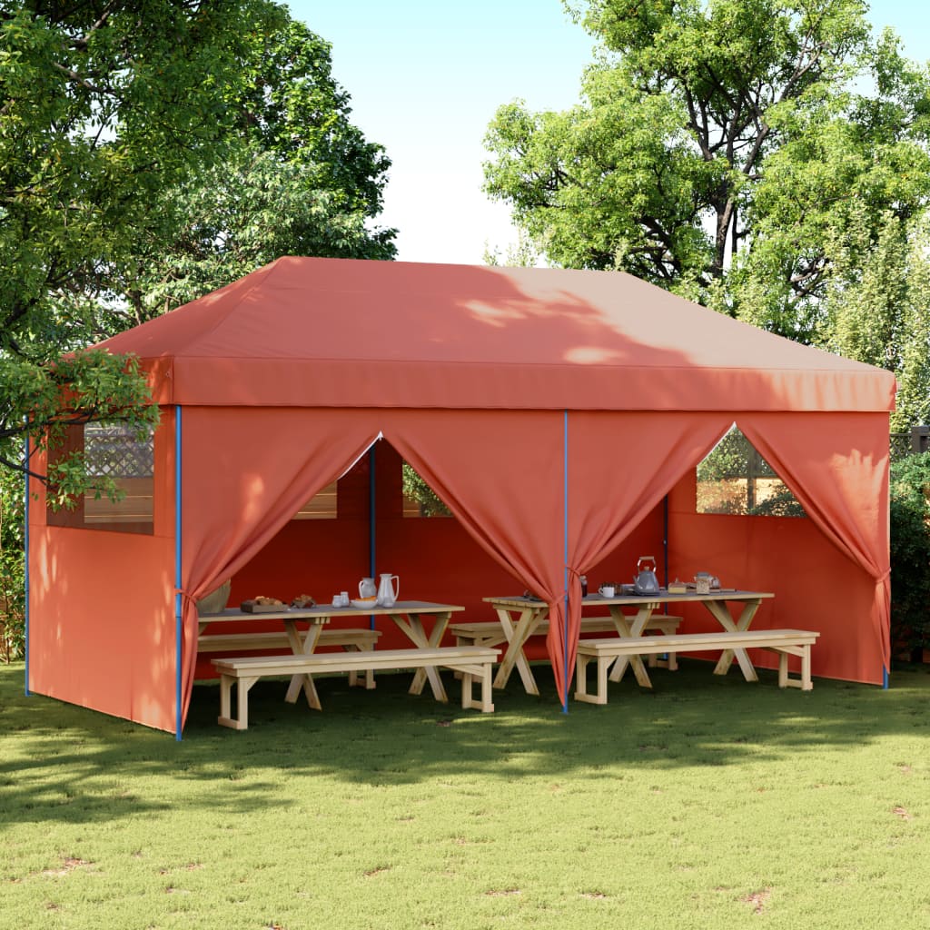 Pop-up pieghevole Vidaxl Partyntent con 4 pareti laterali color terracotta