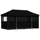 Vidaxl PartyTent Polonge pliable avec 4 murs latéraux noirs