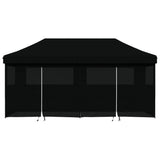 Vidaxl PartyTent sammenleggbar pop-up med 4 sidevegger svart