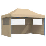 Vidaxl partytent inklapbaar pop-up met 3 zijwanden beige