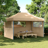 Vidaxl PartyTent sammenleggbar pop-up med 3 sidevegger beige