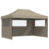 Vidaxl Partytent Foldable Pop-Up With 3 Side Walls Taupe