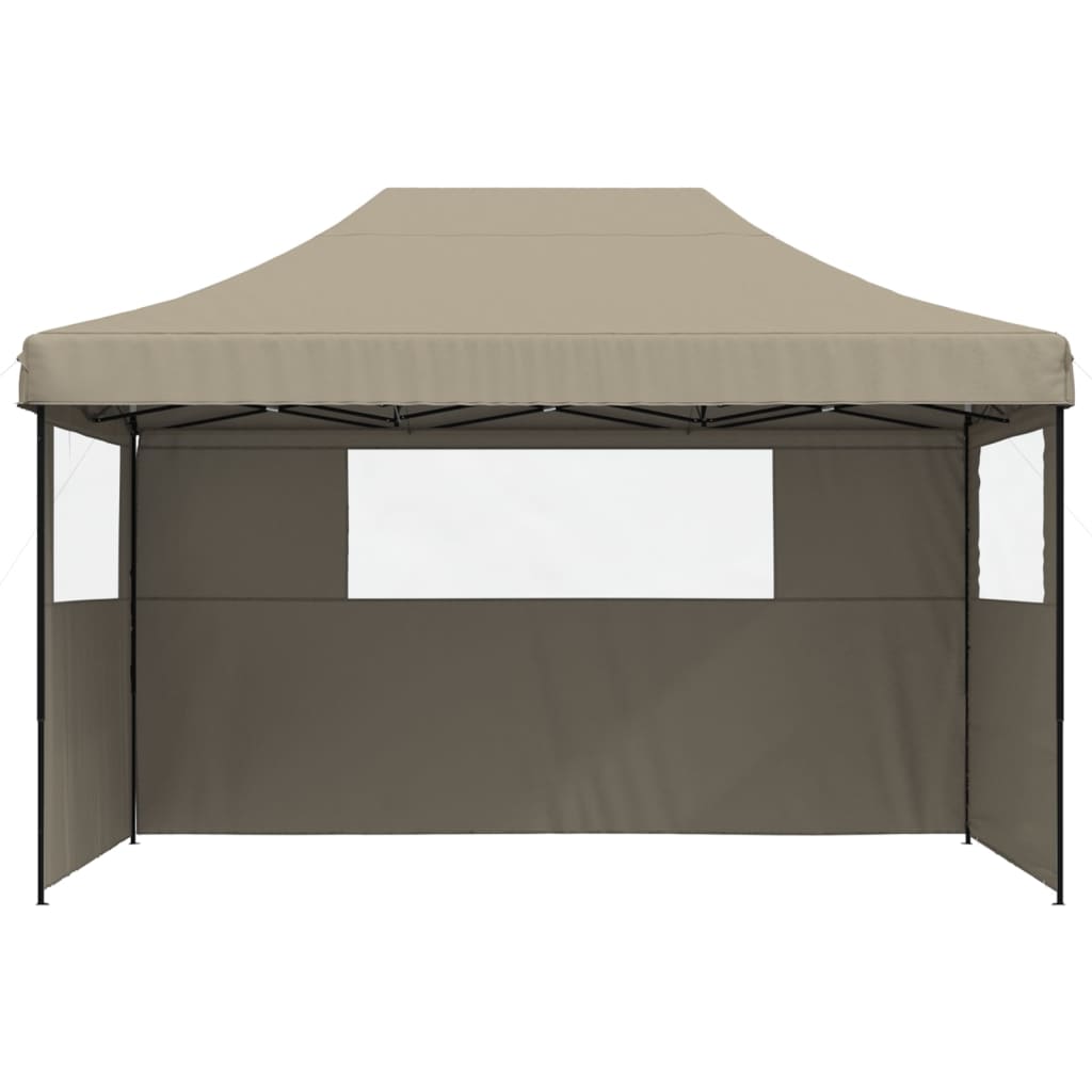 Vidaxl Partytent Polable Polable avec 3 murs latéraux taupe