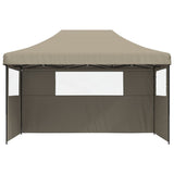 Vidaxl Partytent Foldable Pop-Up With 3 Side Walls Taupe