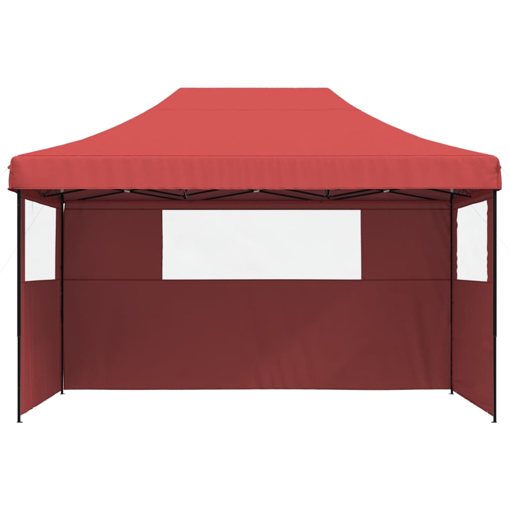 Vidaxl Partytent zložljivo pojavno okno s 3 stranskimi stenami Bordeaux Red