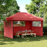 Vidaxl PartyTent Plegable plegable con 3 paredes laterales Burdeos Red