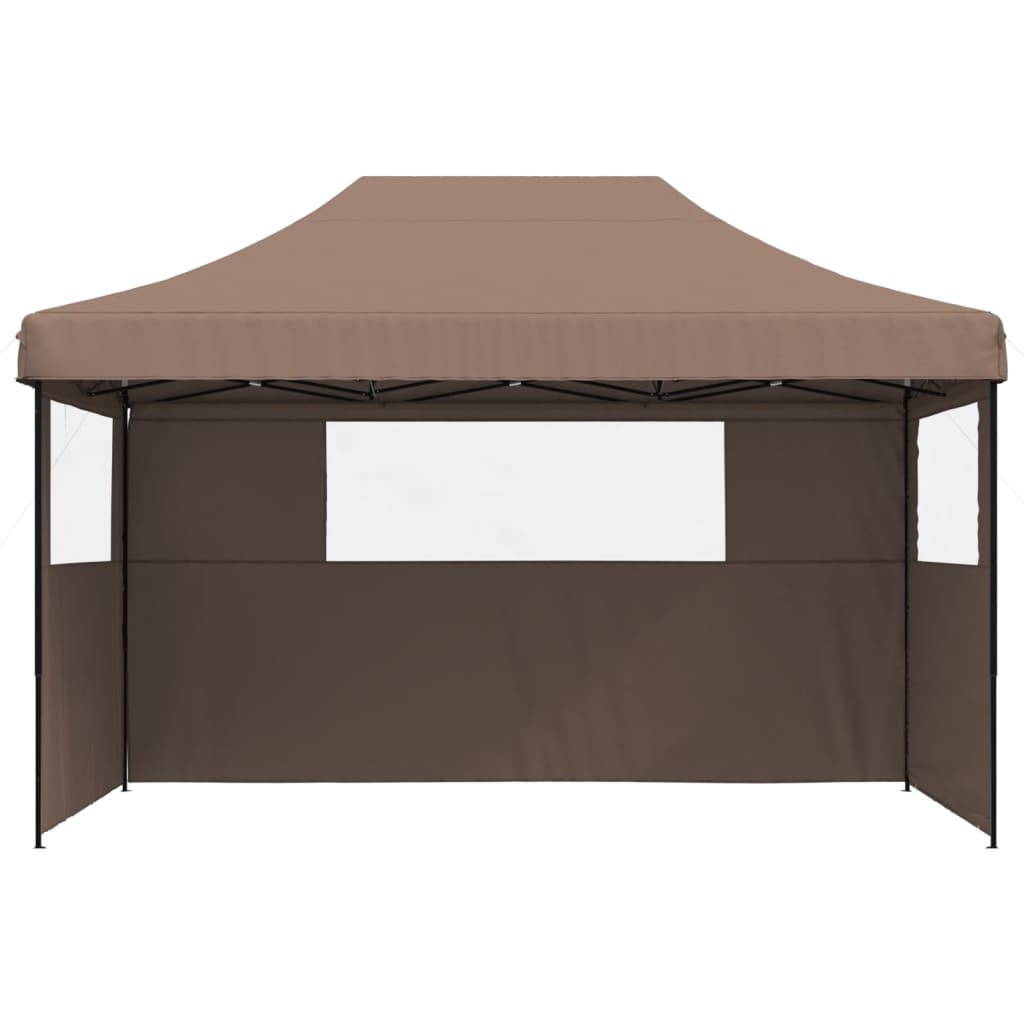 Vidaxl Partytent Foldable Pop-Up With 3 Side Walls Brown