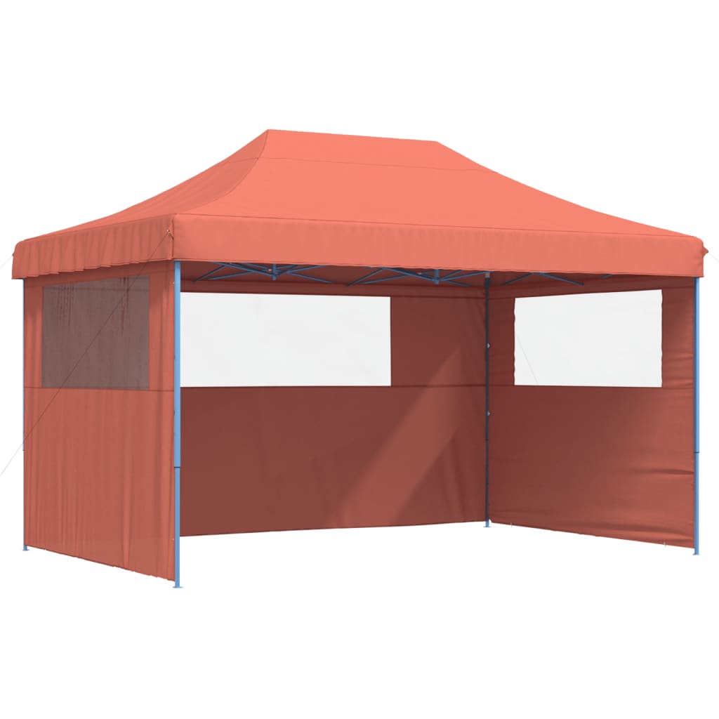 Vidaxl PartyTent sammenleggbar pop-up med 3 sidevegg Terracotta-farget