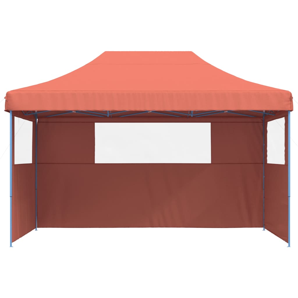 Vidaxl PartyTent Plegable plegable con 3 paredes laterales de color terracota