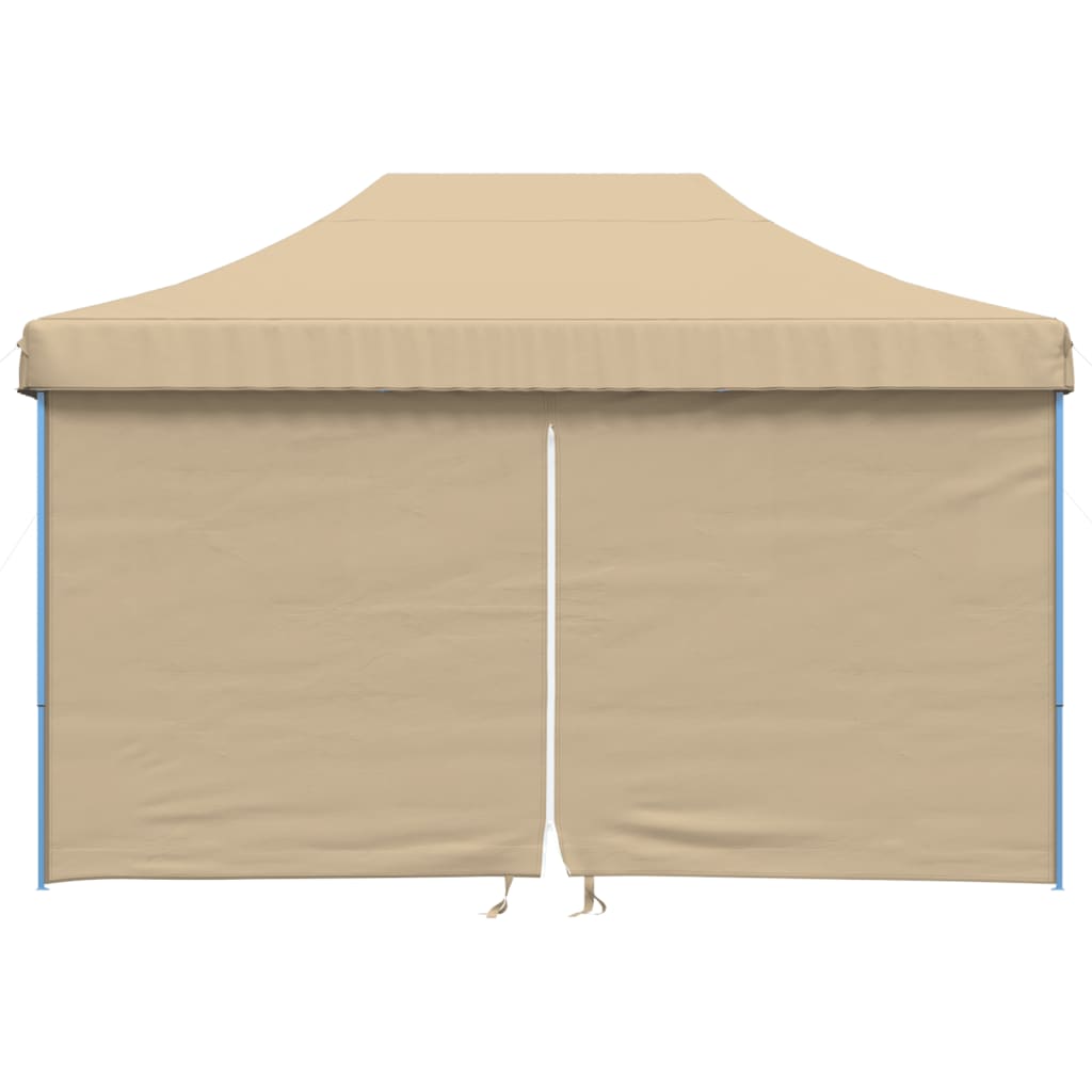 Vidaxl PartyTent sammenleggbar pop-up med 4 sidevegger beige