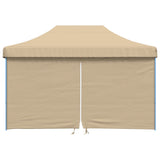 Vidaxl PartyTent sammenleggbar pop-up med 4 sidevegger beige