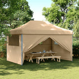 Vidaxl PartyTent sammenleggbar pop-up med 4 sidevegger beige