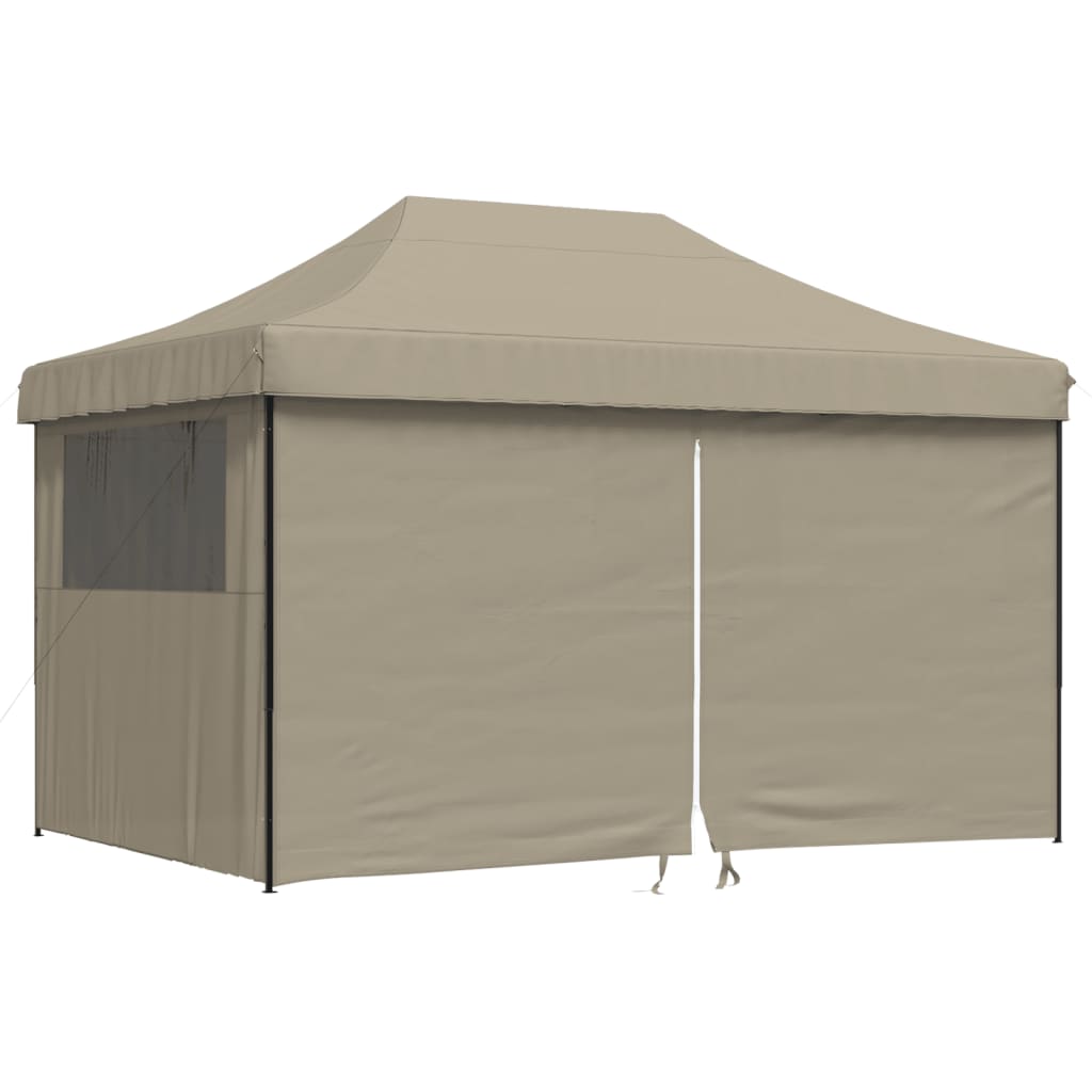 Vidaxl PartyTent Polable Polable avec 4 murs latéraux taupe