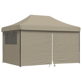 Pop-up pieghevole Vidaxl PartyTent con 4 pareti laterali taupe